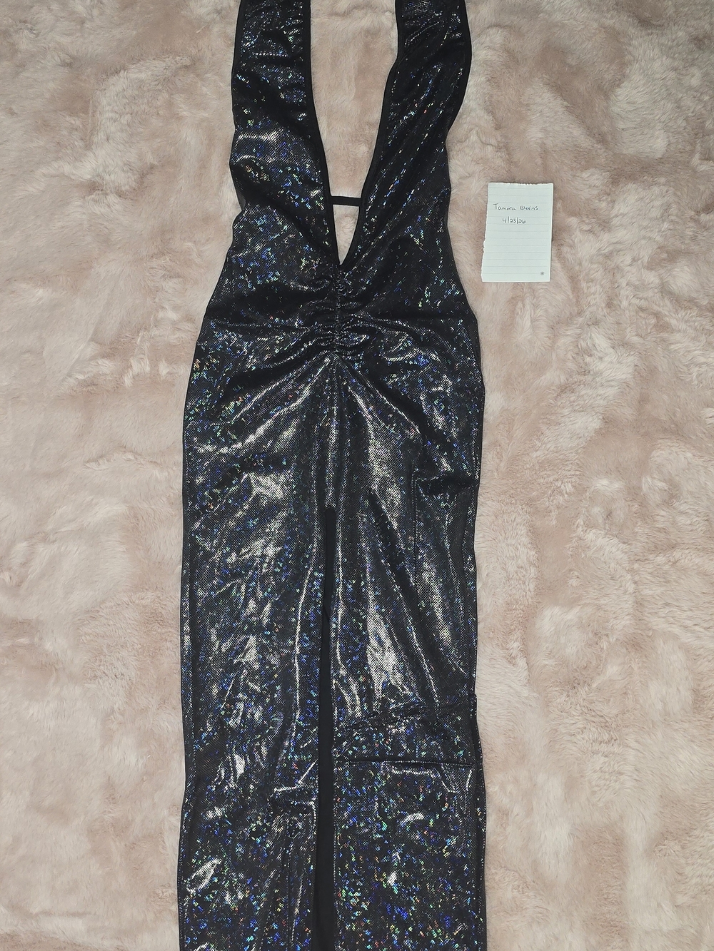 Black Sparkle Plunge Maxi Dress - Women